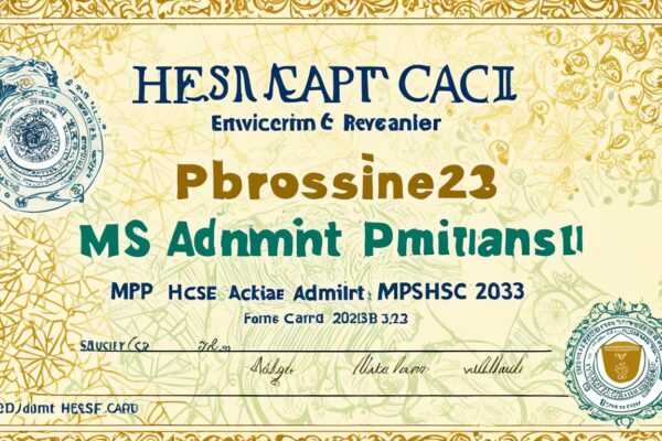 mpbse hsc admit card